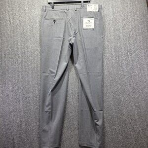 Haggar Dress Pants Mens 38x32 Grey J.M. Haggar Slim Fit Stretch Flex Waistband